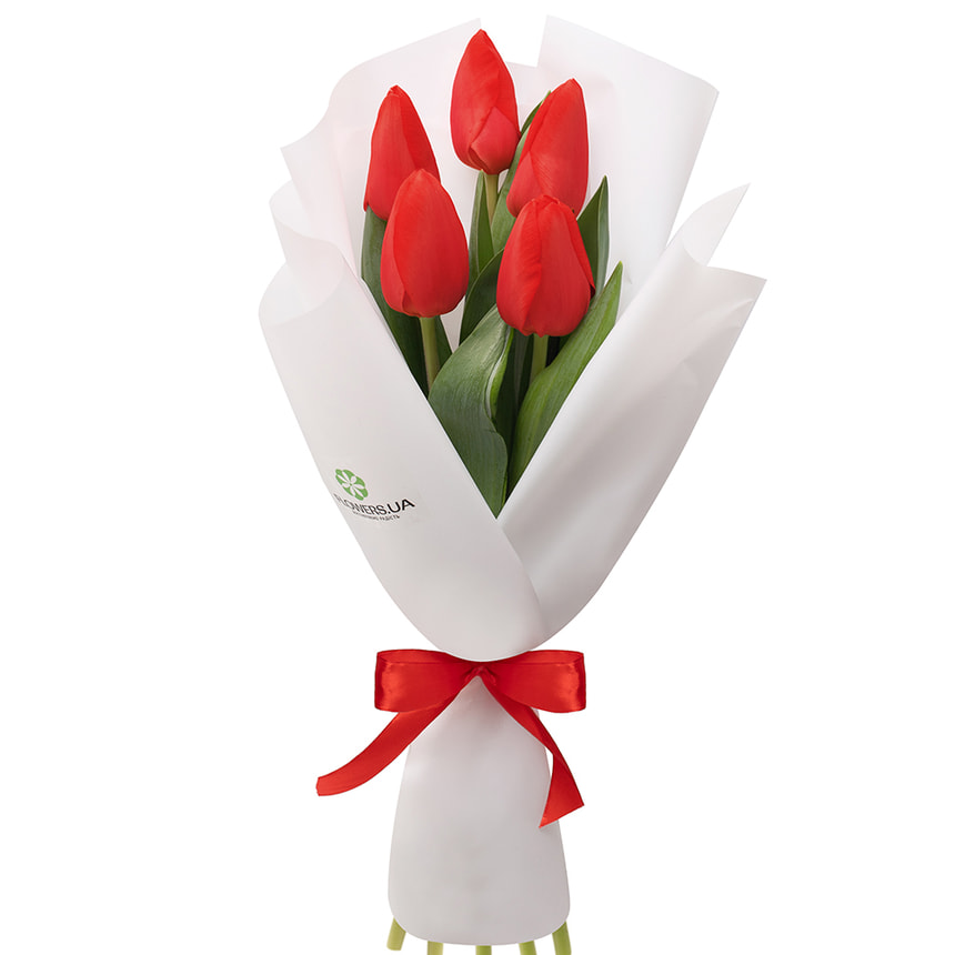 Букет "5 червоних тюльпанів"