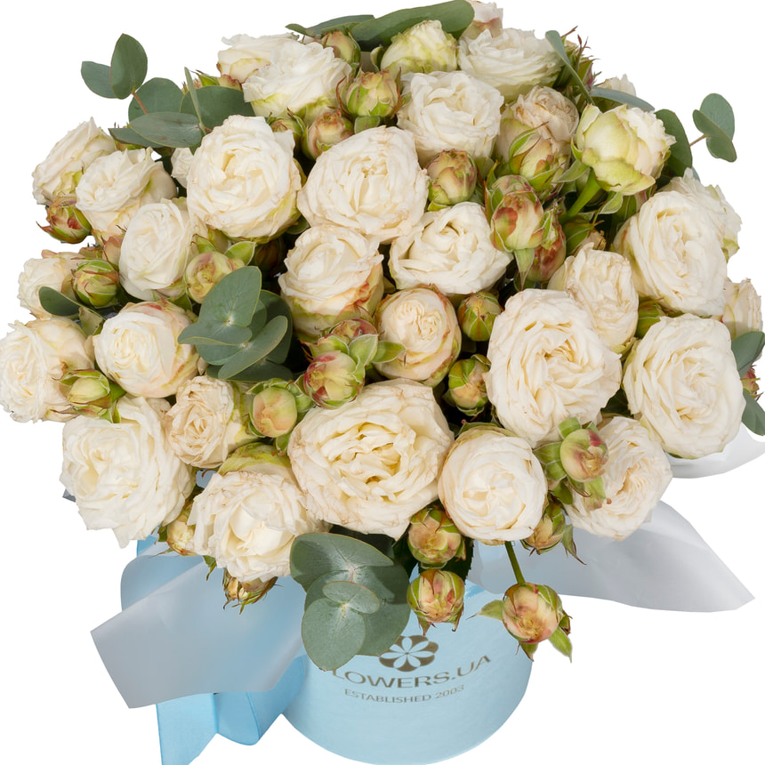 Композиція "7 кремових піоновидних троянд"