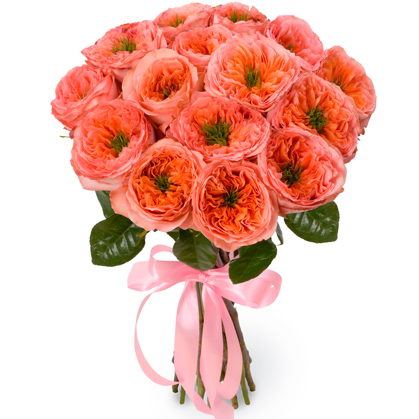 Bouquet of 15 Mandarin Expression roses