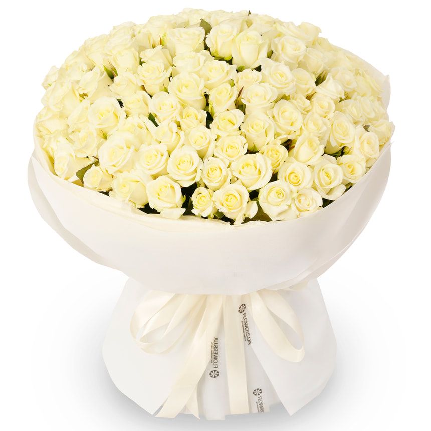 Монобукет "White infinity" зі 101 троянди