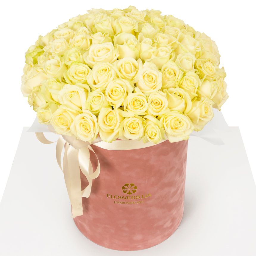 Композиція з білих троянд "White Gift"