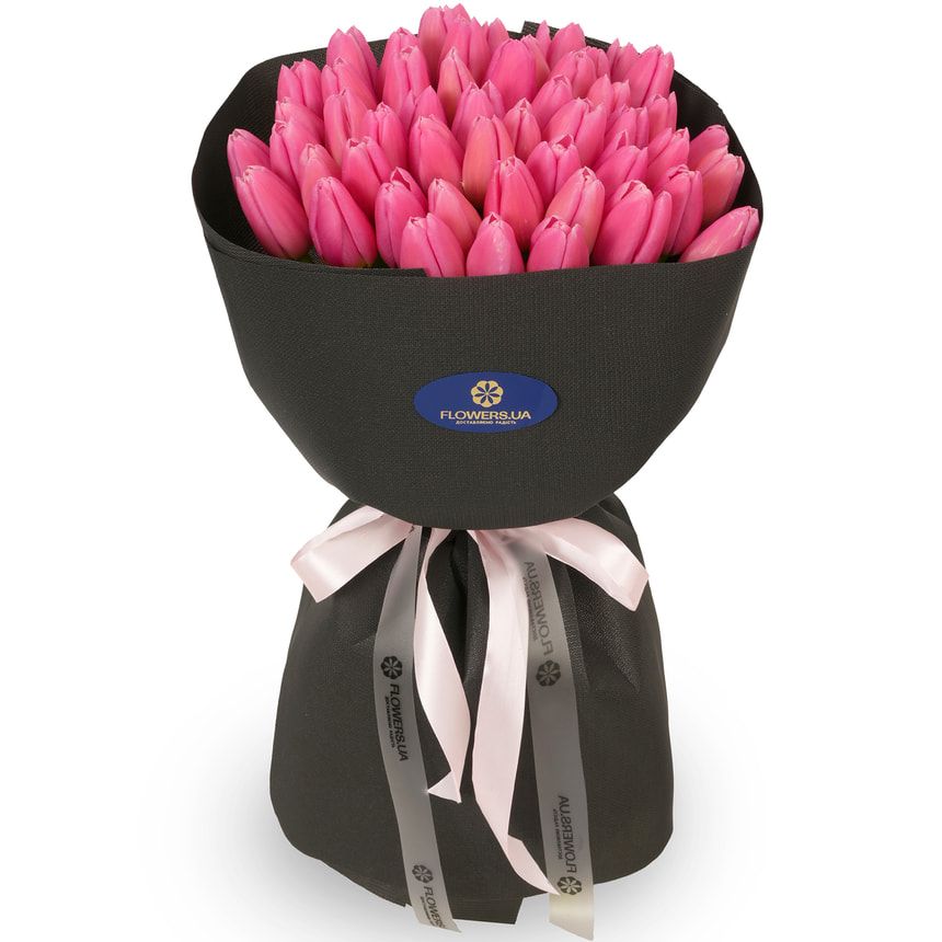 Букет "Pink Tulips" из 51 тюльпана