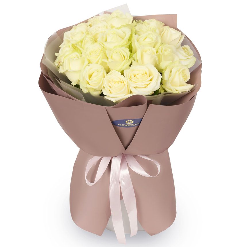 Monobouquet of 11 white roses "White Beauty"