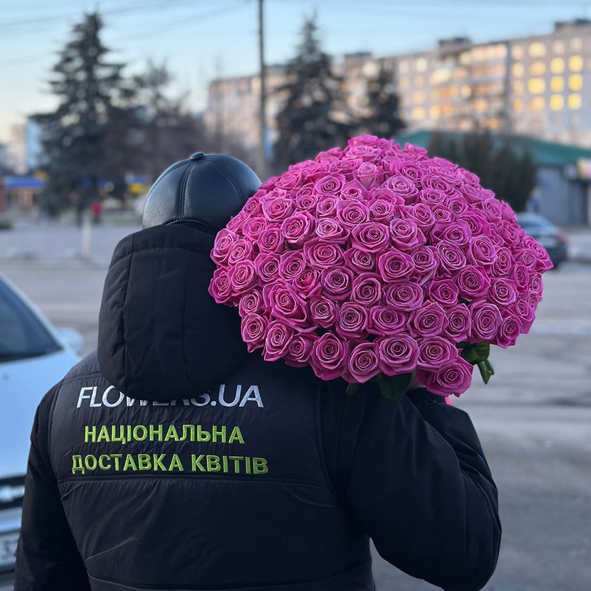 101 розовая роза – заказать у Flowers.ua
