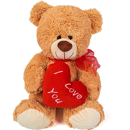 Милий ведмедик (з серцем) 30 см – доставка по Україні