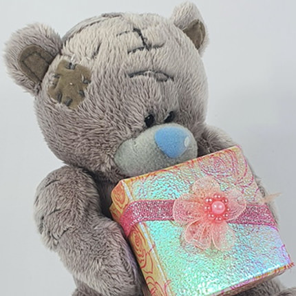 Ведмедик Тедді з коробочкою 13 см – доставка по Україні