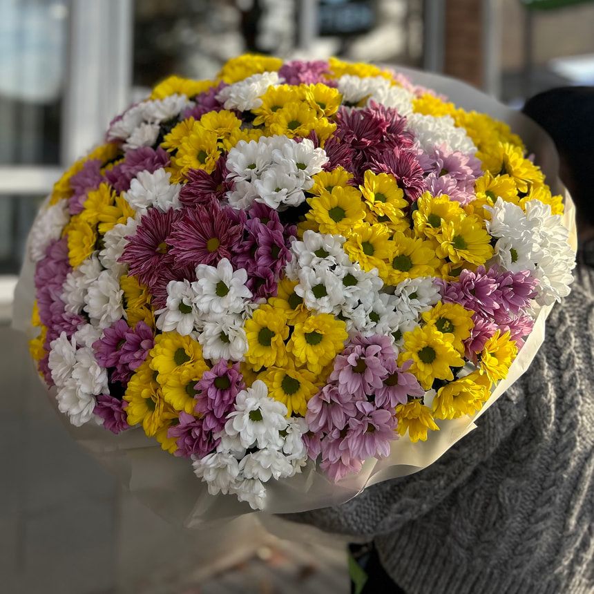 51 разноцветная хризантема – заказать у Flowers.ua