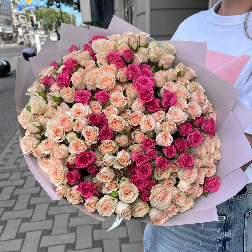 Микс "Планета роз" из 51 кустовой розы
