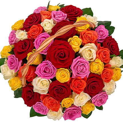 Basket "51 multicolored roses" – delivery in Ukraine