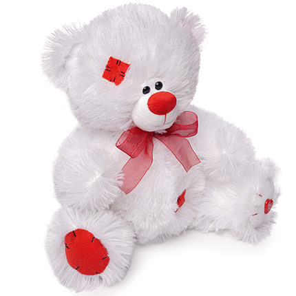 Bear white(in patches) 30 sm – delivery in Ukraine