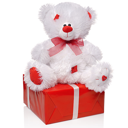 Bear white(in patches) 30 sm – order with delivery