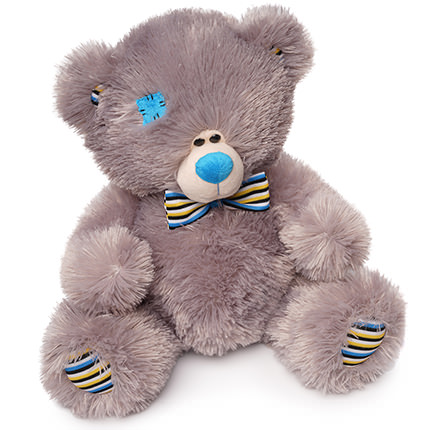 Мишка серый (в латках) 30 см – заказать с доставкой