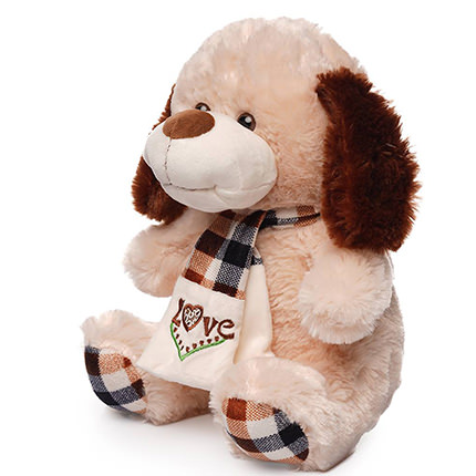 Песик в шарфике 30 см – доставка по Украине