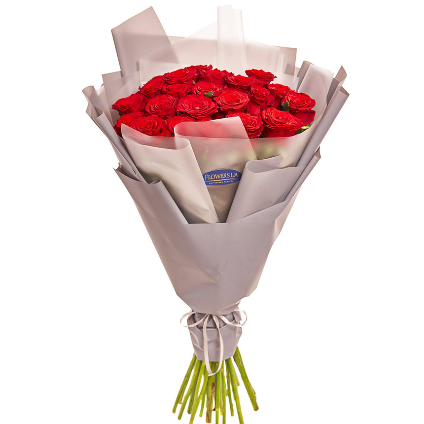 Букет с упаковкой "25 красных роз" – заказать с доставкой
