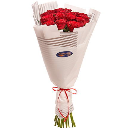 Букет в упаковці "19 червоних троянд" – замовити з доставкою