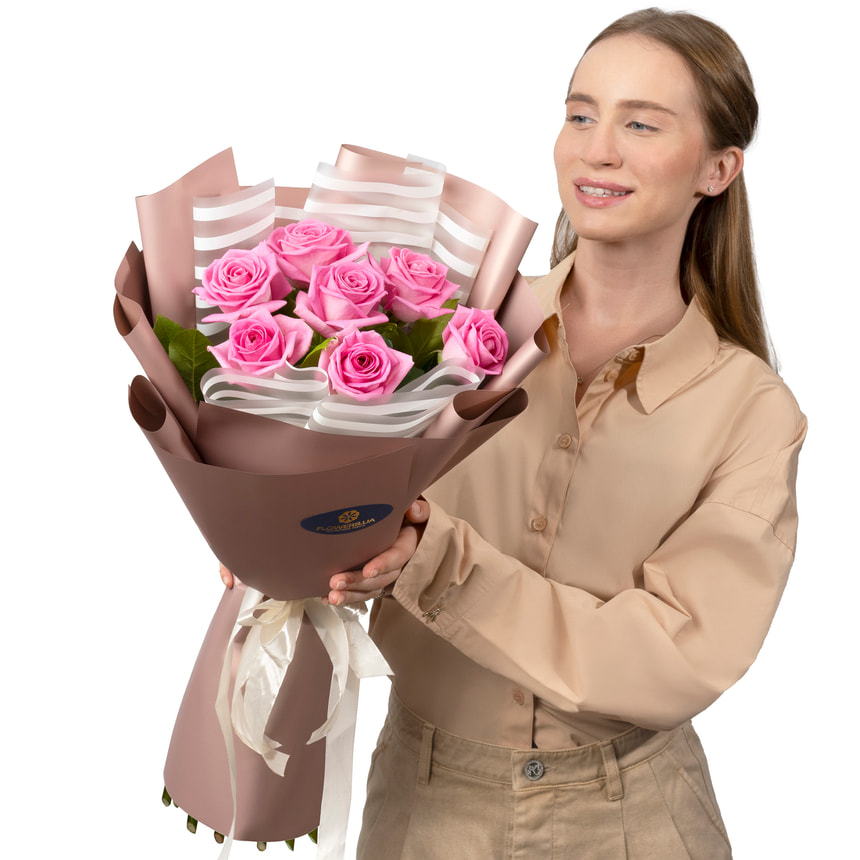 Bouquet "7 pink roses!" – delivery in Ukraine
