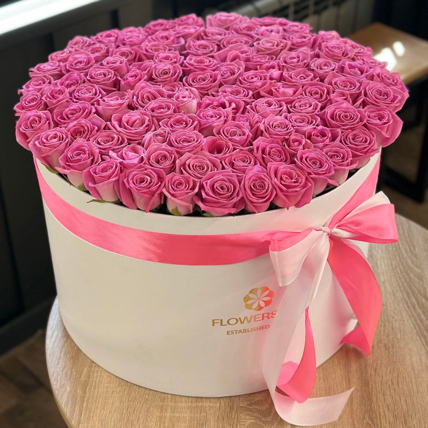 Flowers in a box "101 pink roses" – order from Flowers.ua
