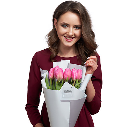 Bouquet "9 pink tulips" – delivery in Ukraine