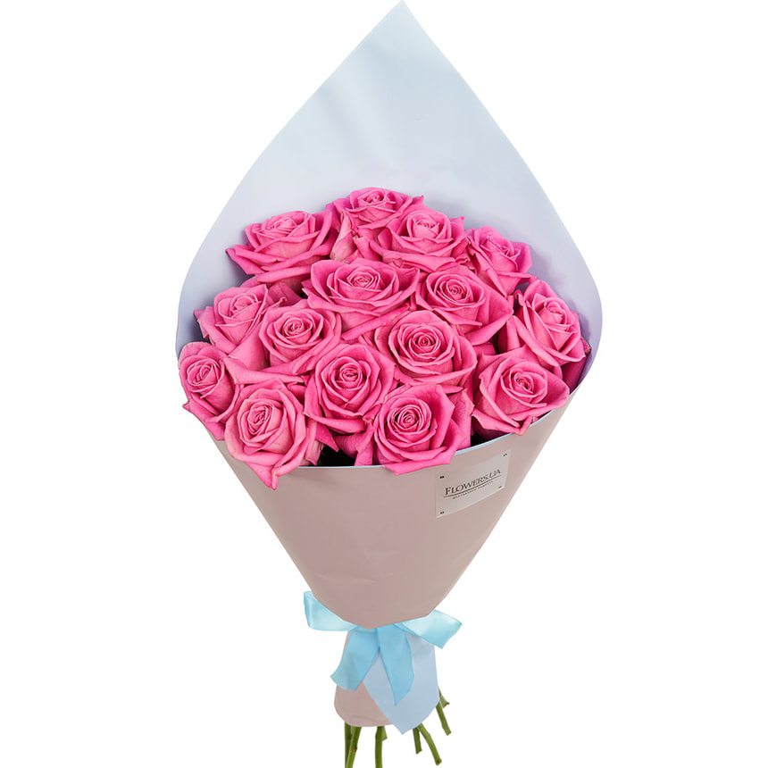 Букет "15 рожевих троянд" – замовити з доставкою