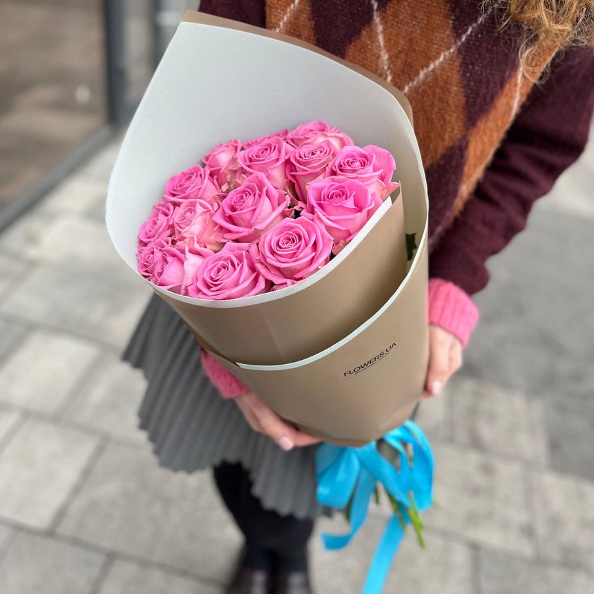 Букет "15 рожевих троянд" – замовити на Flowers.ua