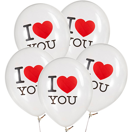 Колекція кульок "I love U" - 5 кульок – доставка по Україні