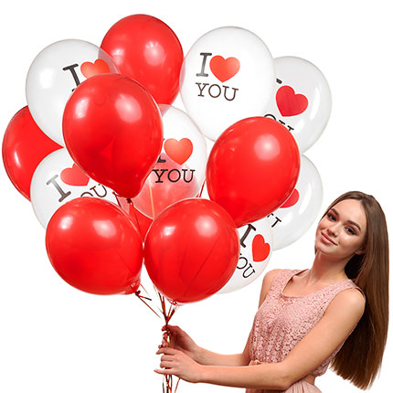 Колекція кульок "Люблю" - 5 кульок – замовити з доставкою