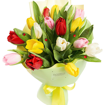 Букет "17 разноцветных тюльпанов" – заказать с доставкой