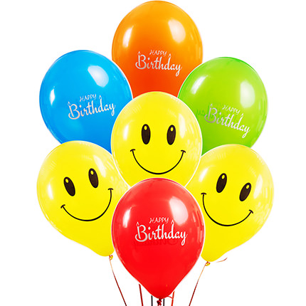 Коллекция шариков "Веселый День Рождения" - 7 шариков – доставка по Украине