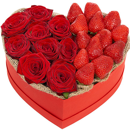 Композиция "Клубничный поцелуй" – заказать с доставкой