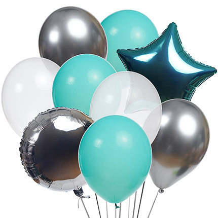 Колекція кульок "Бірюза" - 9 кульок – доставка по Україні