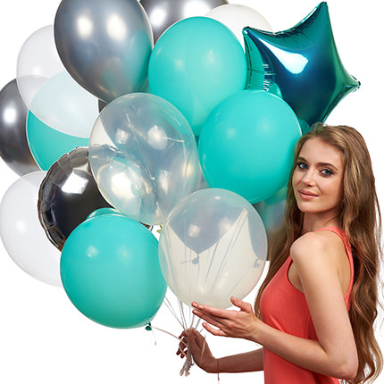 Колекція кульок "Бірюза" - 9 кульок – замовити з доставкою