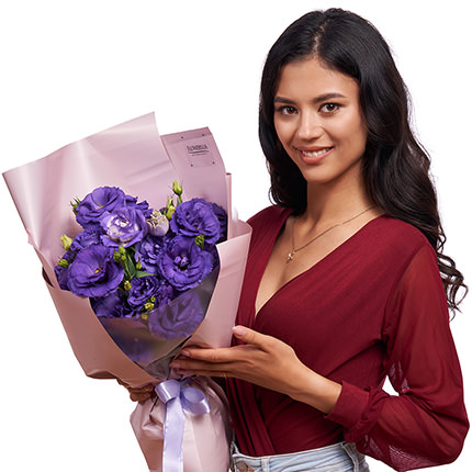 9 branches of purple eustoma – delivery in Ukraine