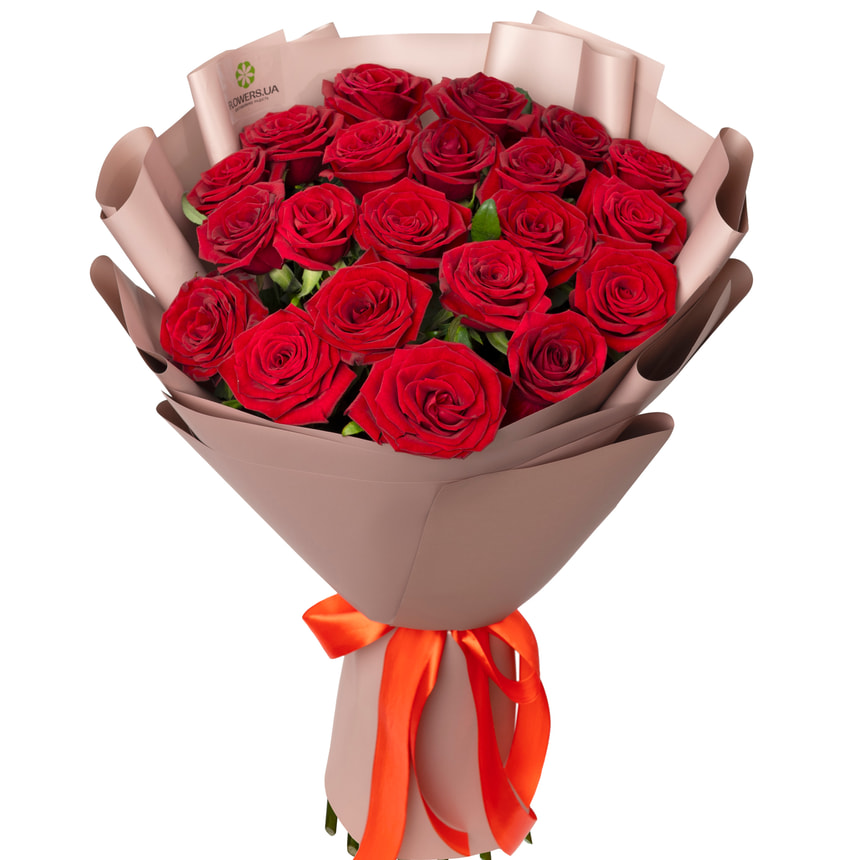 Букет в упаковці "21 червона троянда!" – доставка по Україні
