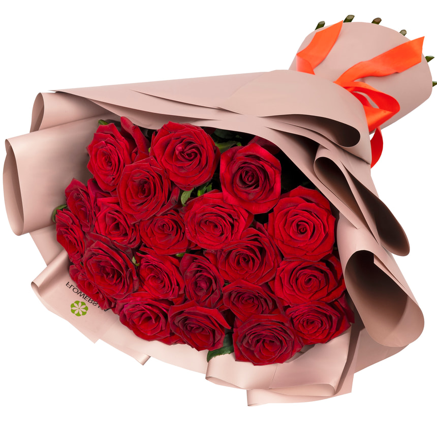 Букет в упаковці "21 червона троянда!" – замовити з доставкою