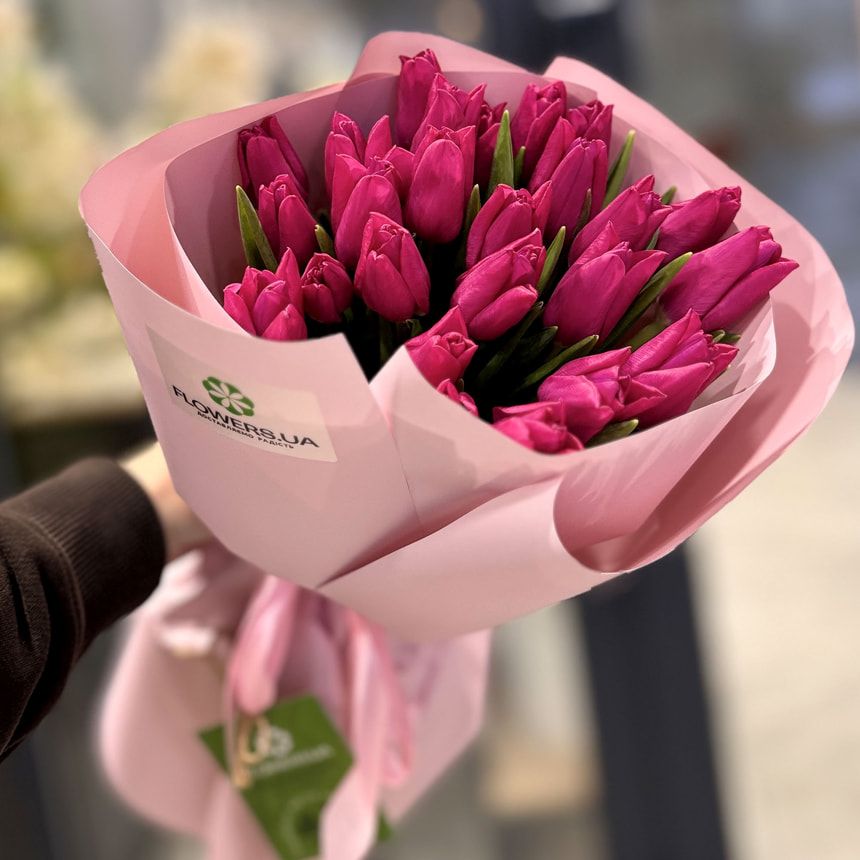 Букет "25 бузкових тюльпанів"