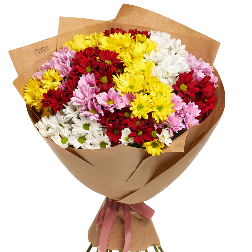 Bouquet "15 multi-colored chrysanthemums!" – delivery in Ukraine