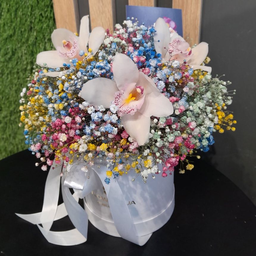 Flowers in a box "Rainbow mood" – order from Flowers.ua
