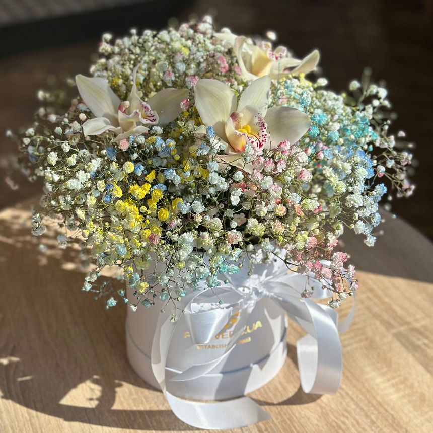 Flowers in a box "Rainbow mood"