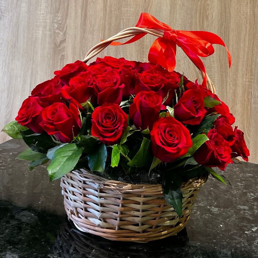 Basket of 35 red roses – order from Flowers.ua
