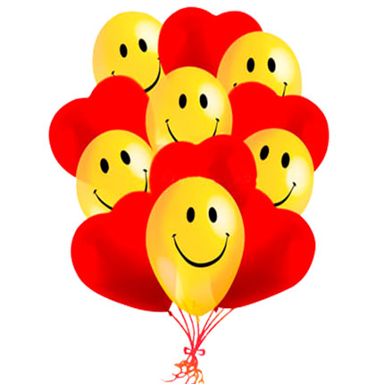 Букет "Любовне послання" з повітряними кулями – замовити з доставкою