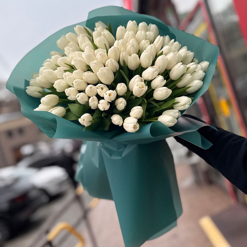 101 белый тюльпан! – заказать у Flowers.ua
