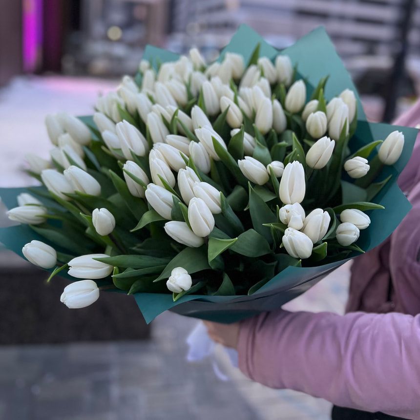 101 белый тюльпан!