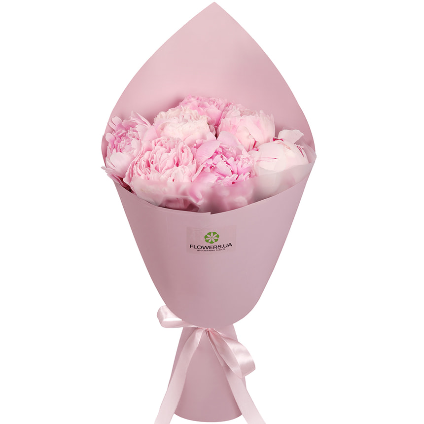 Ніжний букет "7 півонії" – замовити з доставкою