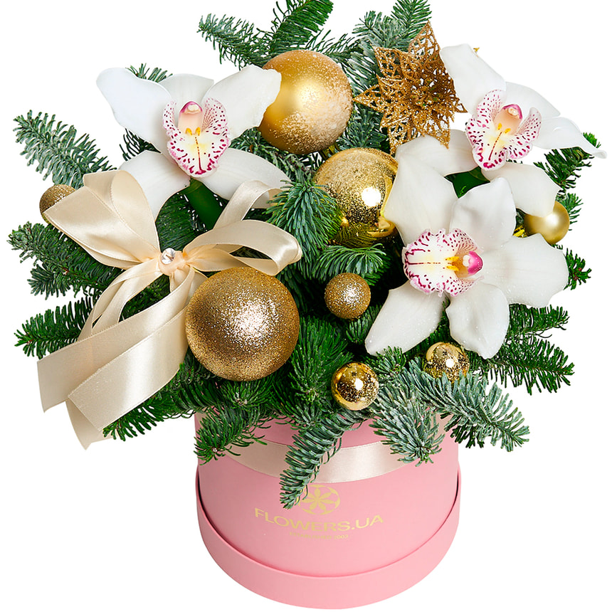 Квіти в коробці "Сніжний вальс" – замовити з доставкою