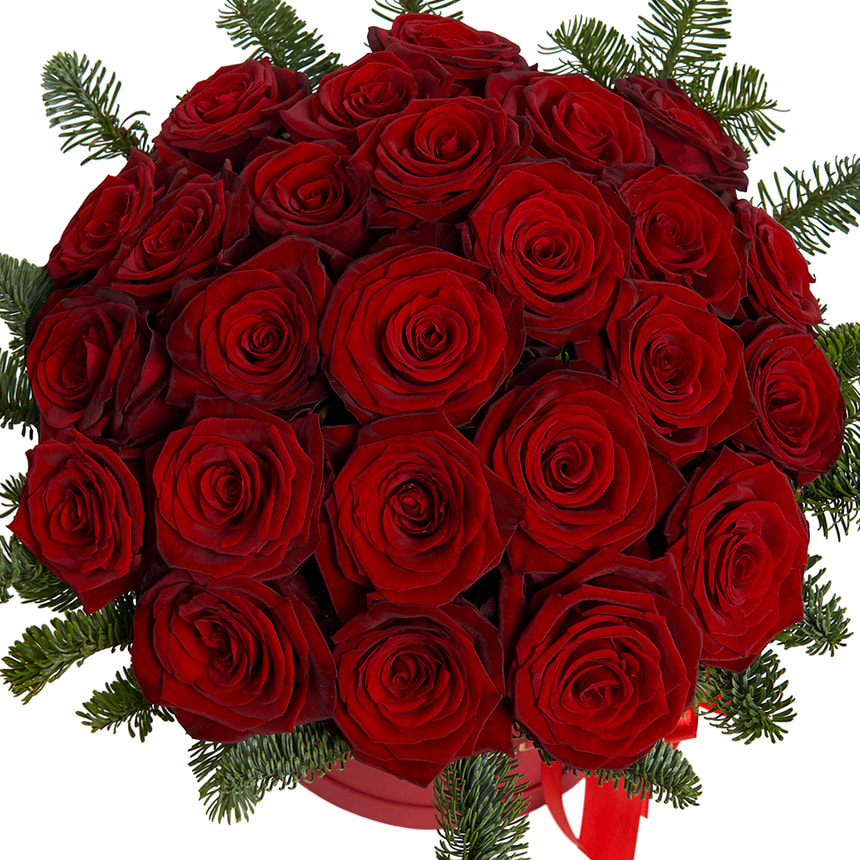 Цветы в коробке "Рождественская звезда" – доставка по Украине