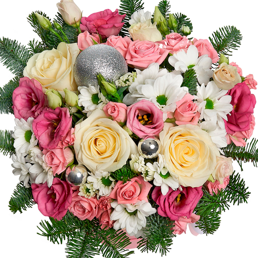 Flowers in a box "Magic of New Year's Eve" – delivery in Ukraine