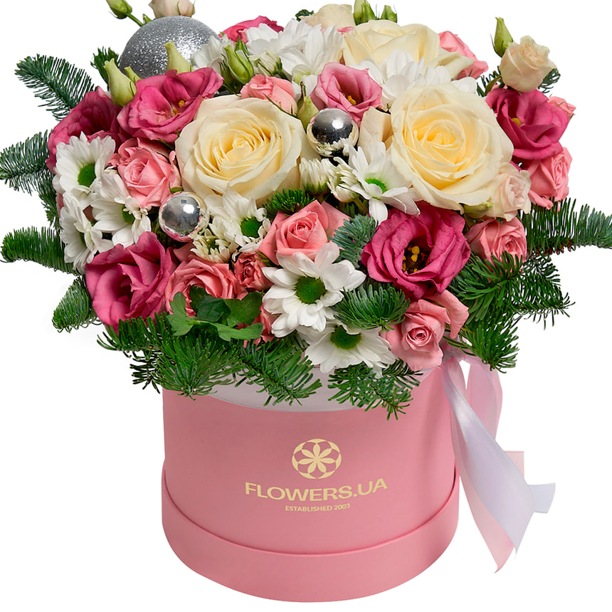 Flowers in a box "Magic of New Year's Eve" – order with delivery