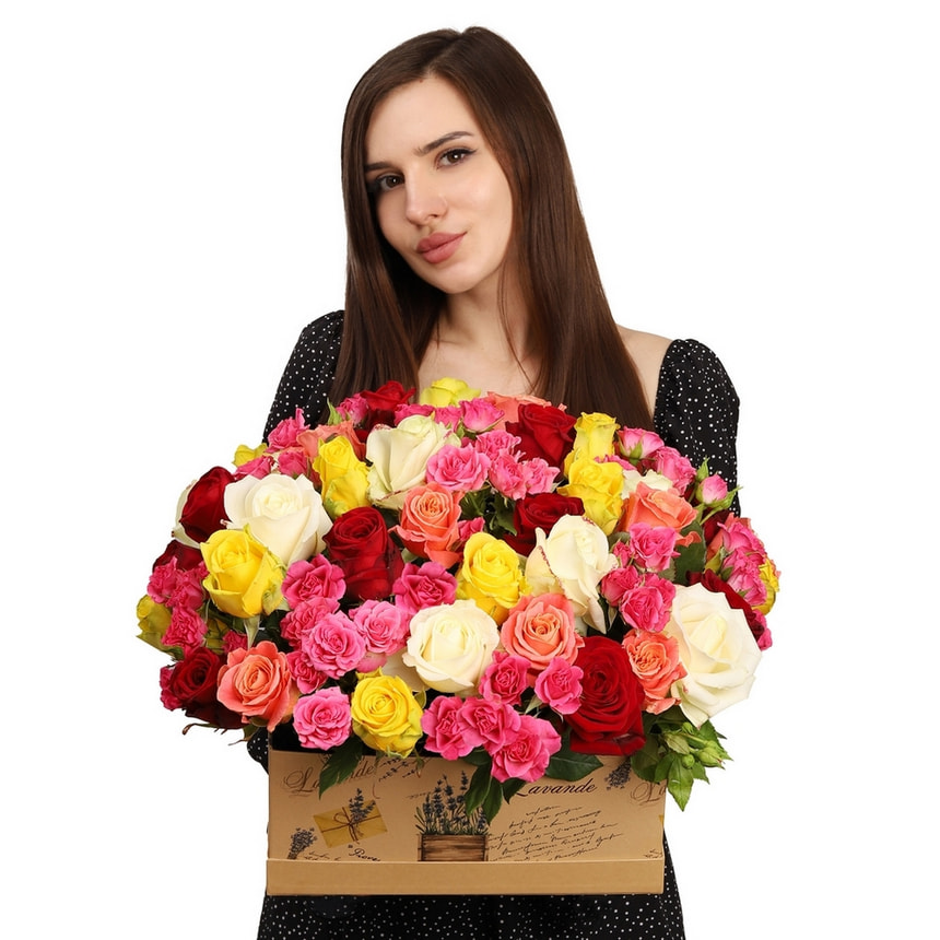 Flowers in a box “Cadrille” – delivery in Ukraine