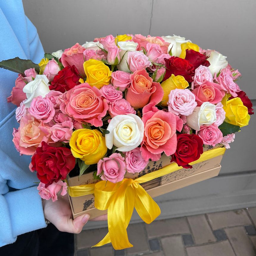 Цветы в коробке “Кадриль”