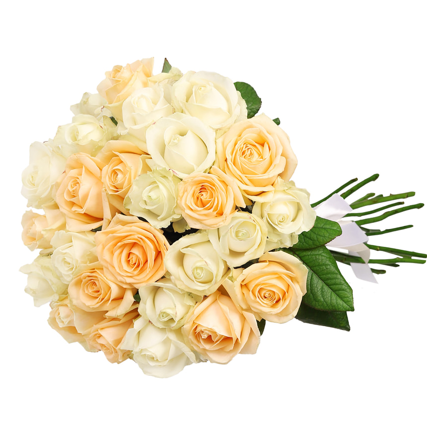 Мікс "Ніжність" із 21 троянди – замовити з доставкою